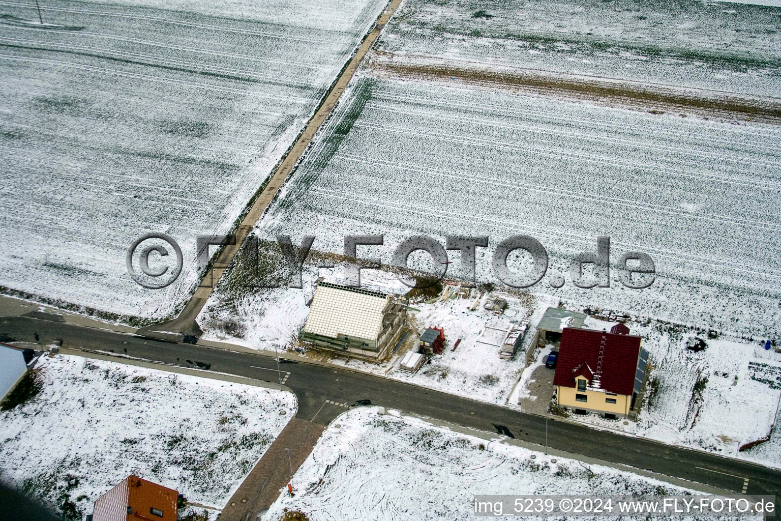 Aerial photograpy of New development area NO in the district Schaidt in Wörth am Rhein in the state Rhineland-Palatinate, Germany