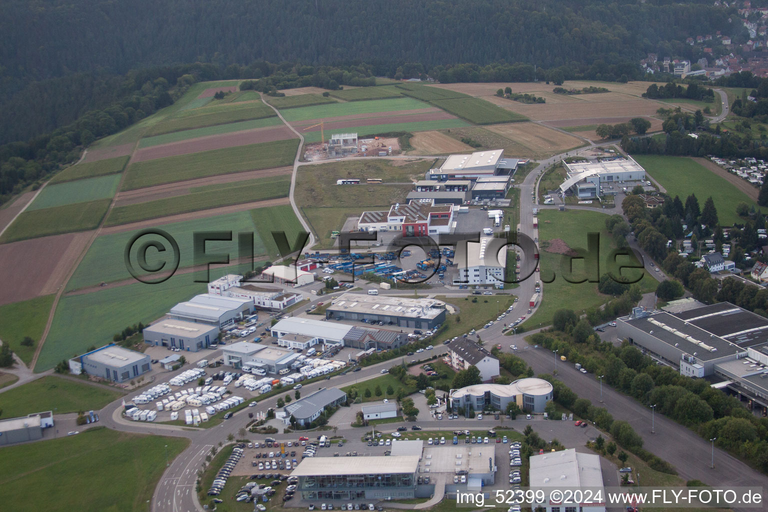 Rudolf-Dieselstraße, Kömpf Company in Calw in the state Baden-Wuerttemberg, Germany from above