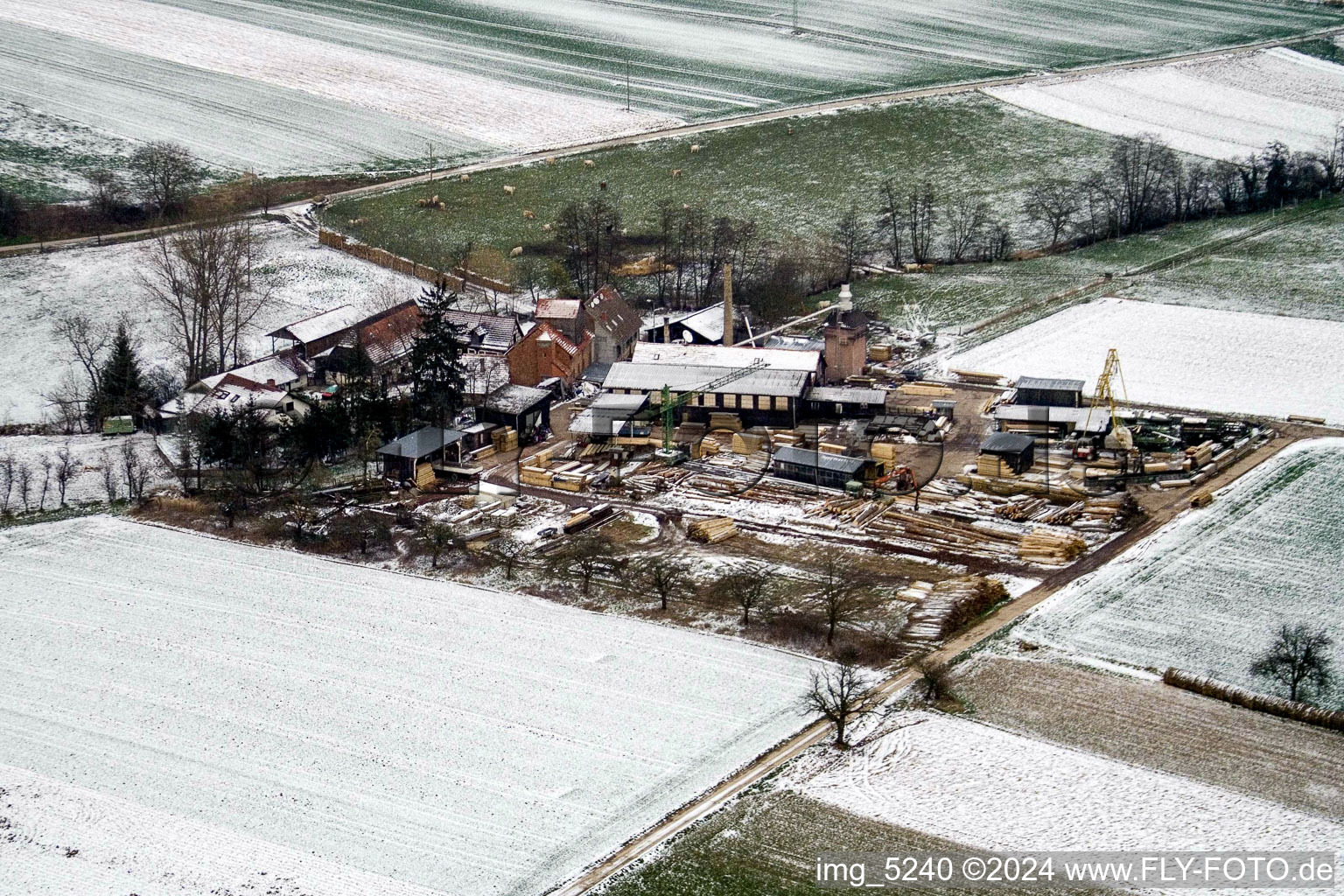 Aerial photograpy of Schaidter mill in the district Schaidt in Wörth am Rhein in the state Rhineland-Palatinate, Germany