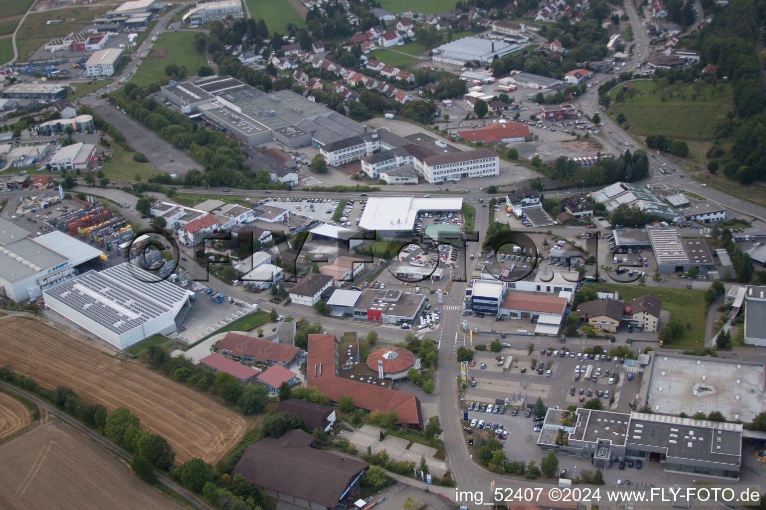 Rudolf-Dieselstraße, Kömpf Company in Calw in the state Baden-Wuerttemberg, Germany out of the air