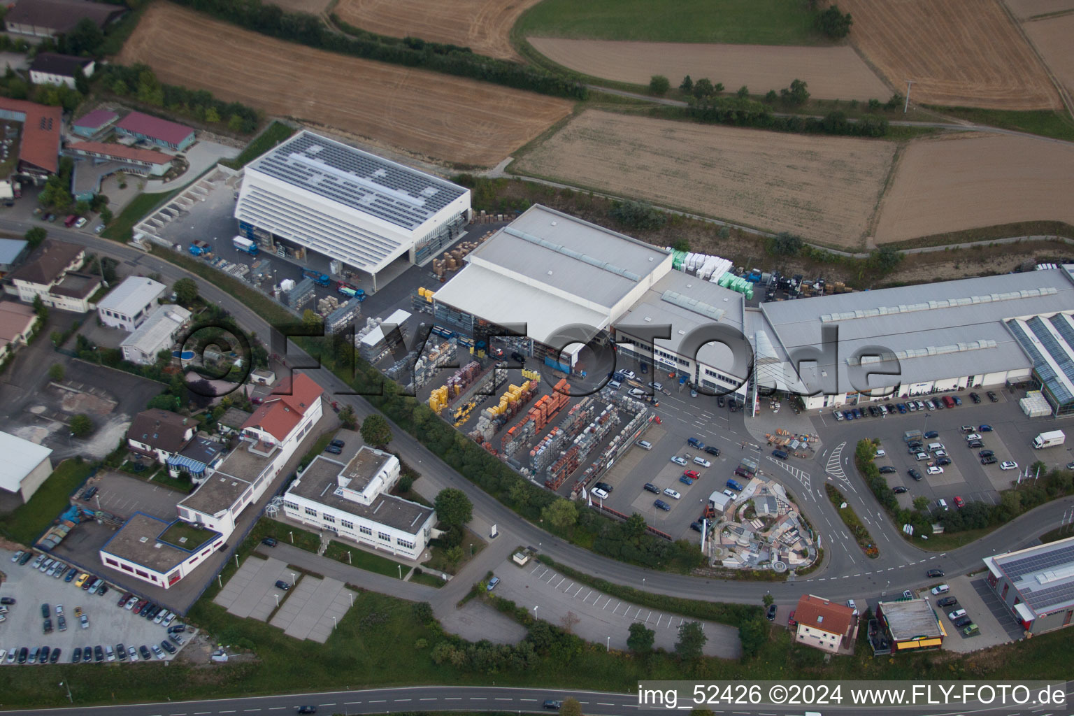 Aerial photograpy of Leibnizstraße, Kömpf Company in Calw in the state Baden-Wuerttemberg, Germany