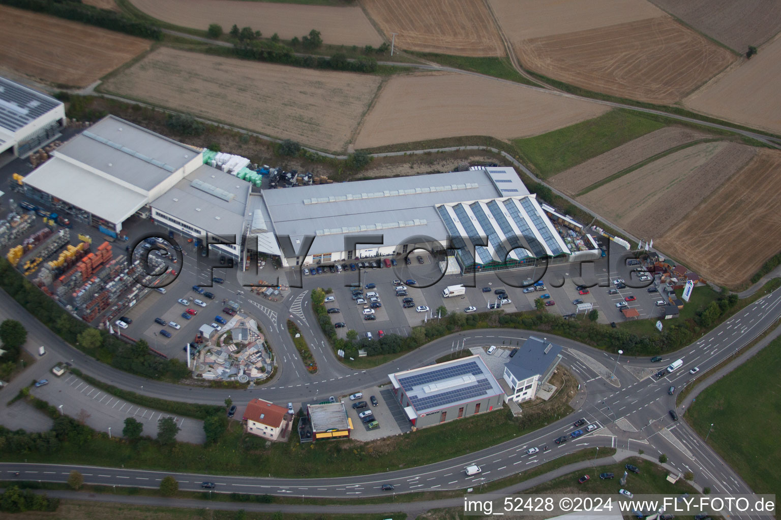 Leibnizstraße, Kömpf Company in Calw in the state Baden-Wuerttemberg, Germany from above