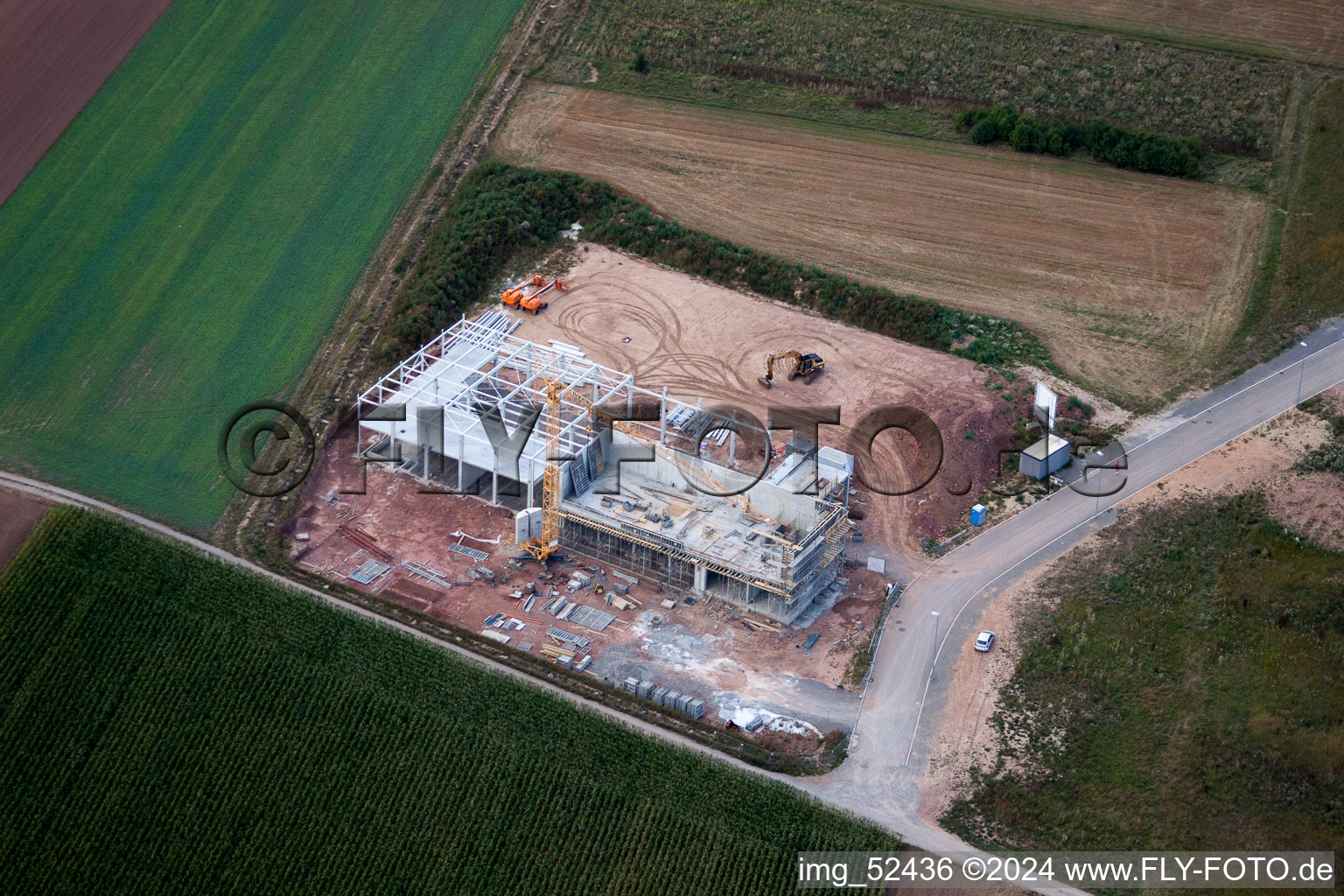 Aerial view of Stammheim, commercial area in Calw in the state Baden-Wuerttemberg, Germany