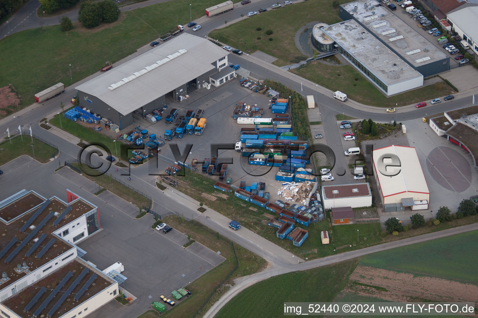 Rudolf-Dieselstraße, Kömpf Company in Calw in the state Baden-Wuerttemberg, Germany viewn from the air