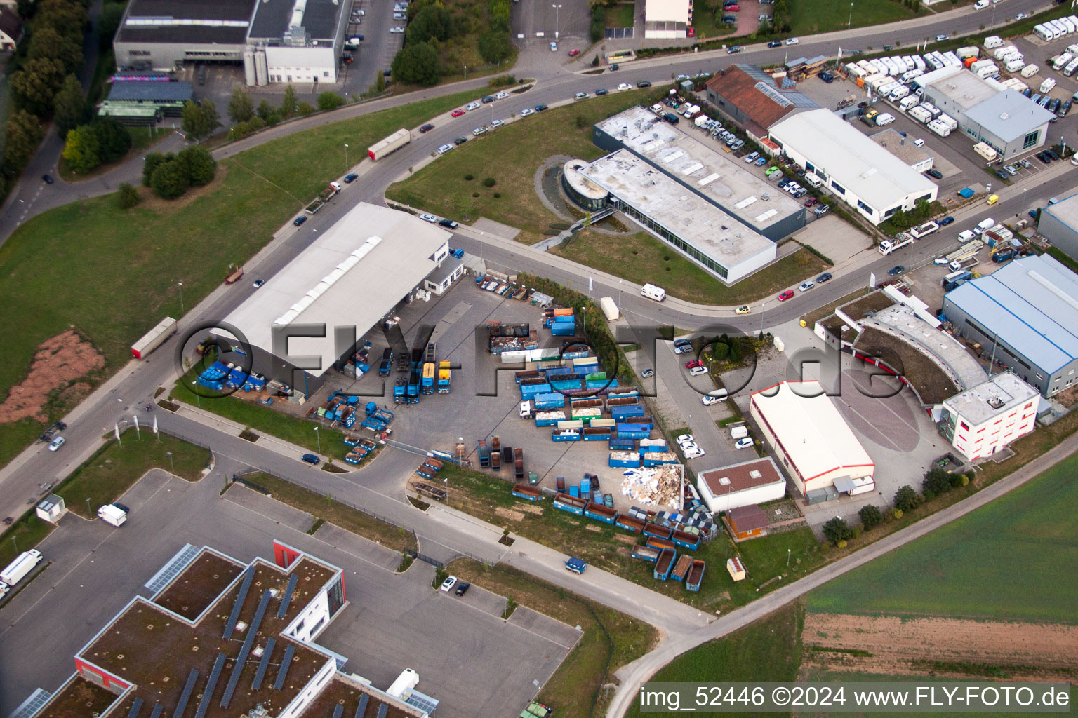 Rudolf-Dieselstraße, Kömpf Company in Calw in the state Baden-Wuerttemberg, Germany from the drone perspective