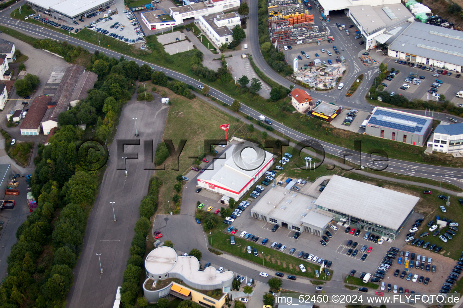 Aerial photograpy of Stammheim, commercial area in Calw in the state Baden-Wuerttemberg, Germany