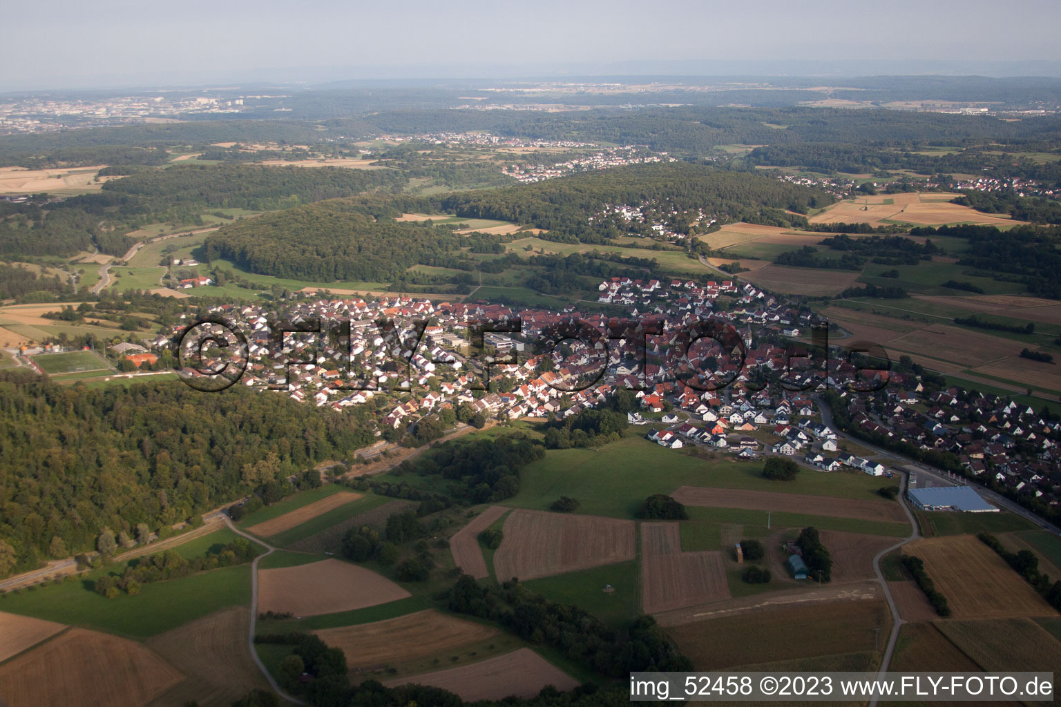 Aerial photograpy of Gechingen in the state Baden-Wuerttemberg, Germany
