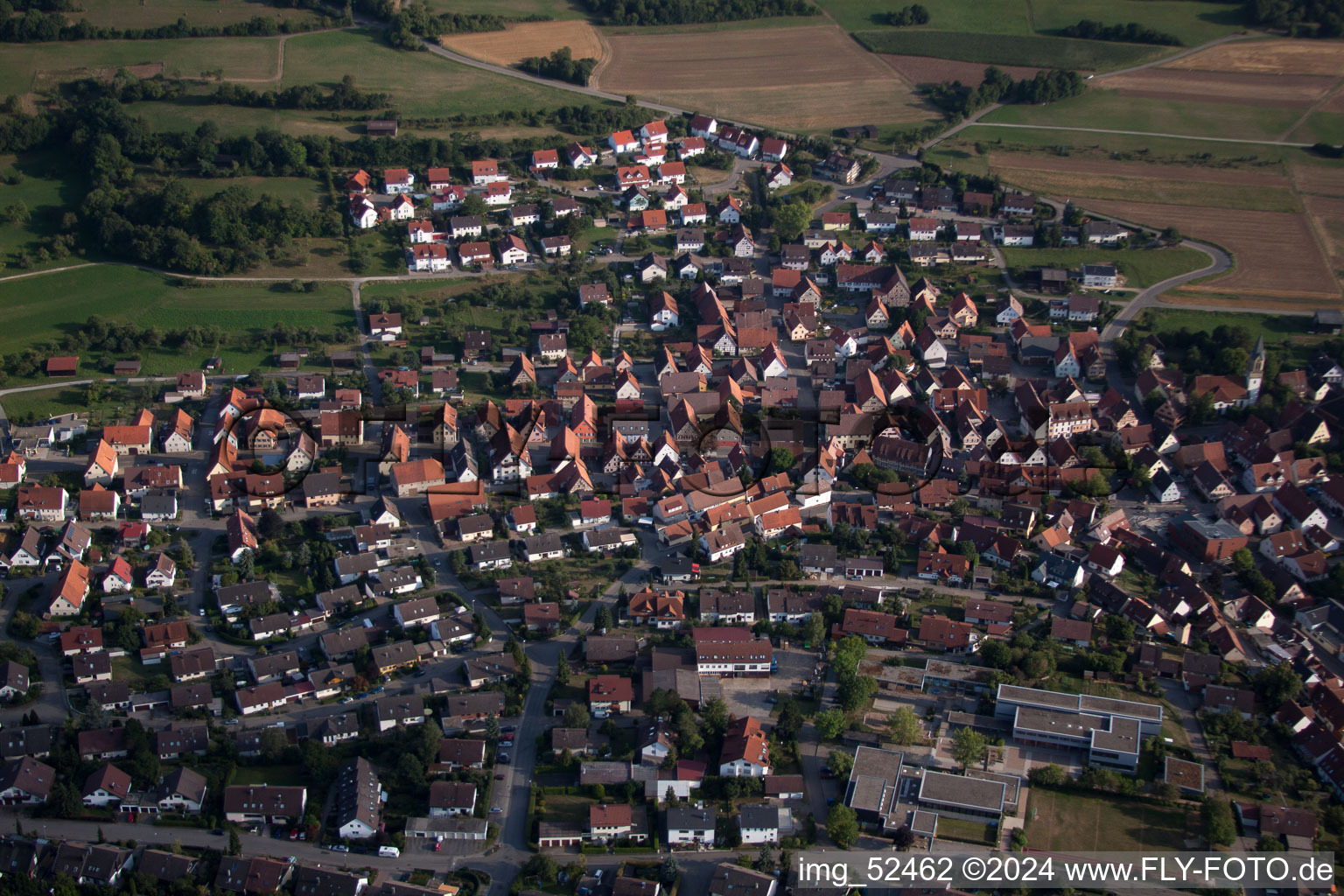 Gechingen in the state Baden-Wuerttemberg, Germany from above