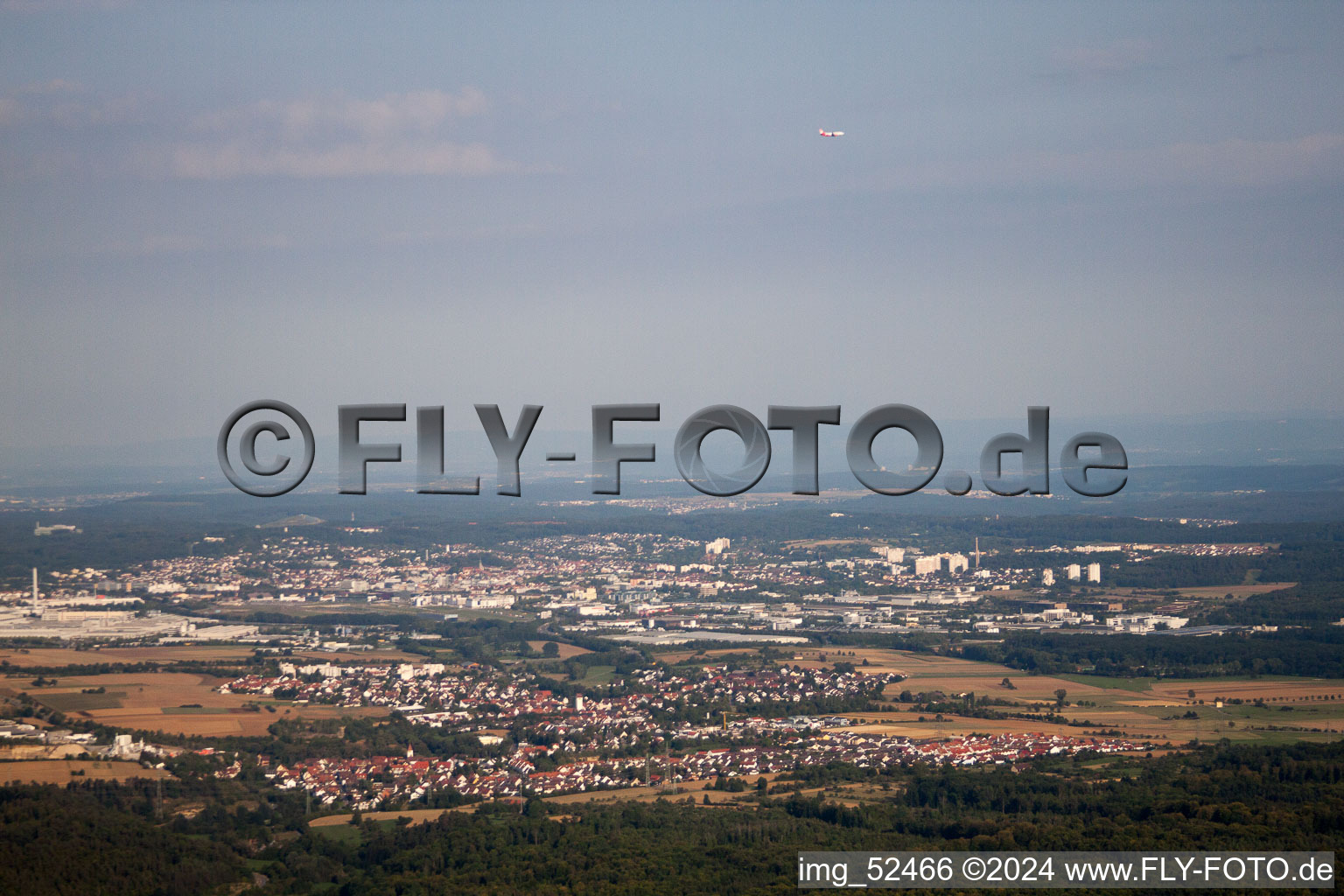 Aerial view of Approach path in Sindelfingen in the state Baden-Wuerttemberg, Germany