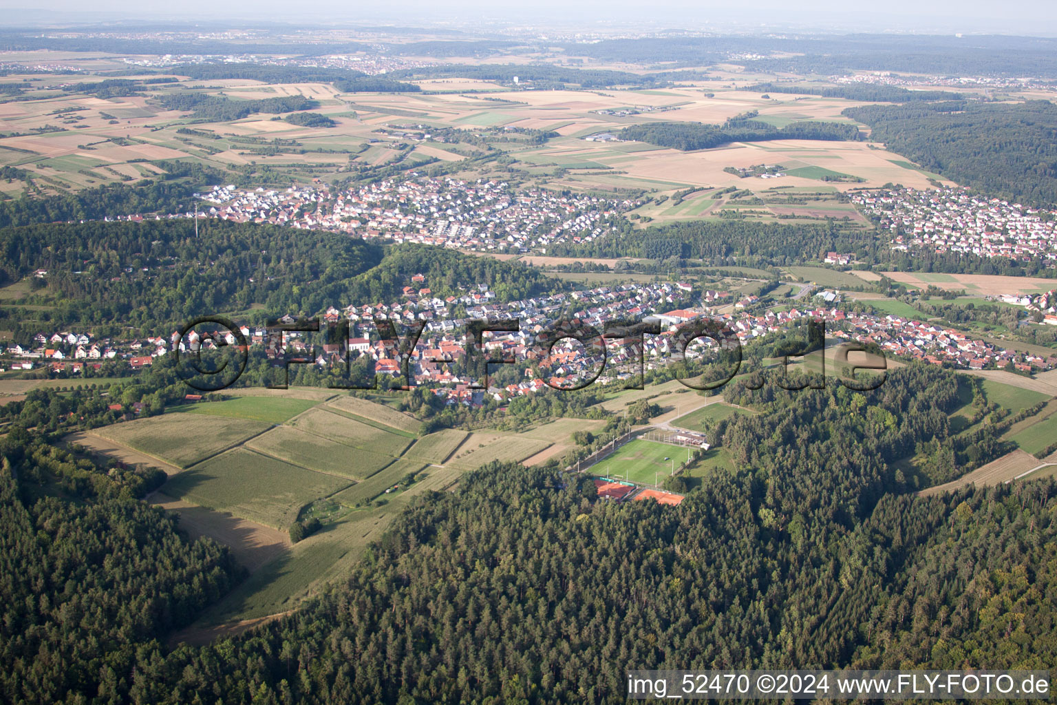 Aerial view of Grafenau in the state Baden-Wuerttemberg, Germany