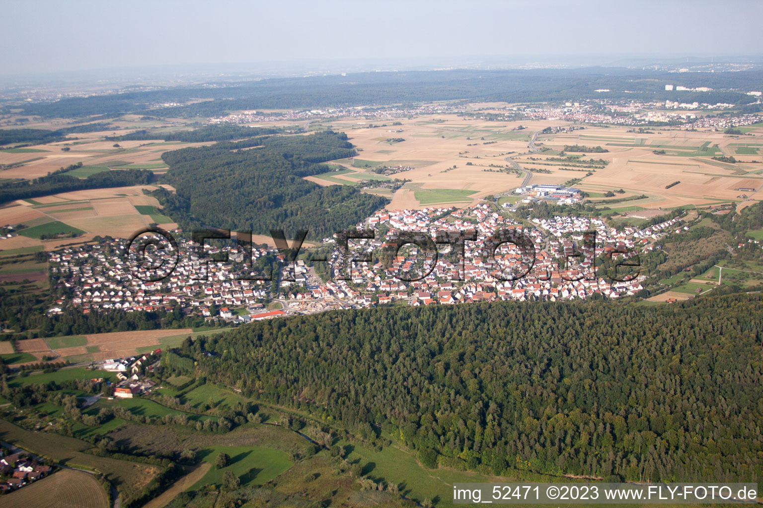 Grafenau in the state Baden-Wuerttemberg, Germany from the plane