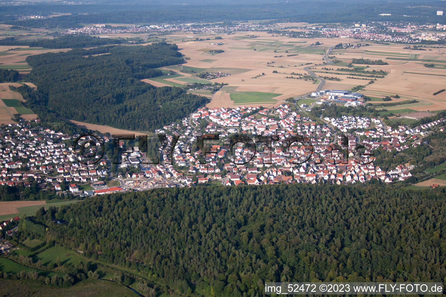 Bird's eye view of Grafenau in the state Baden-Wuerttemberg, Germany