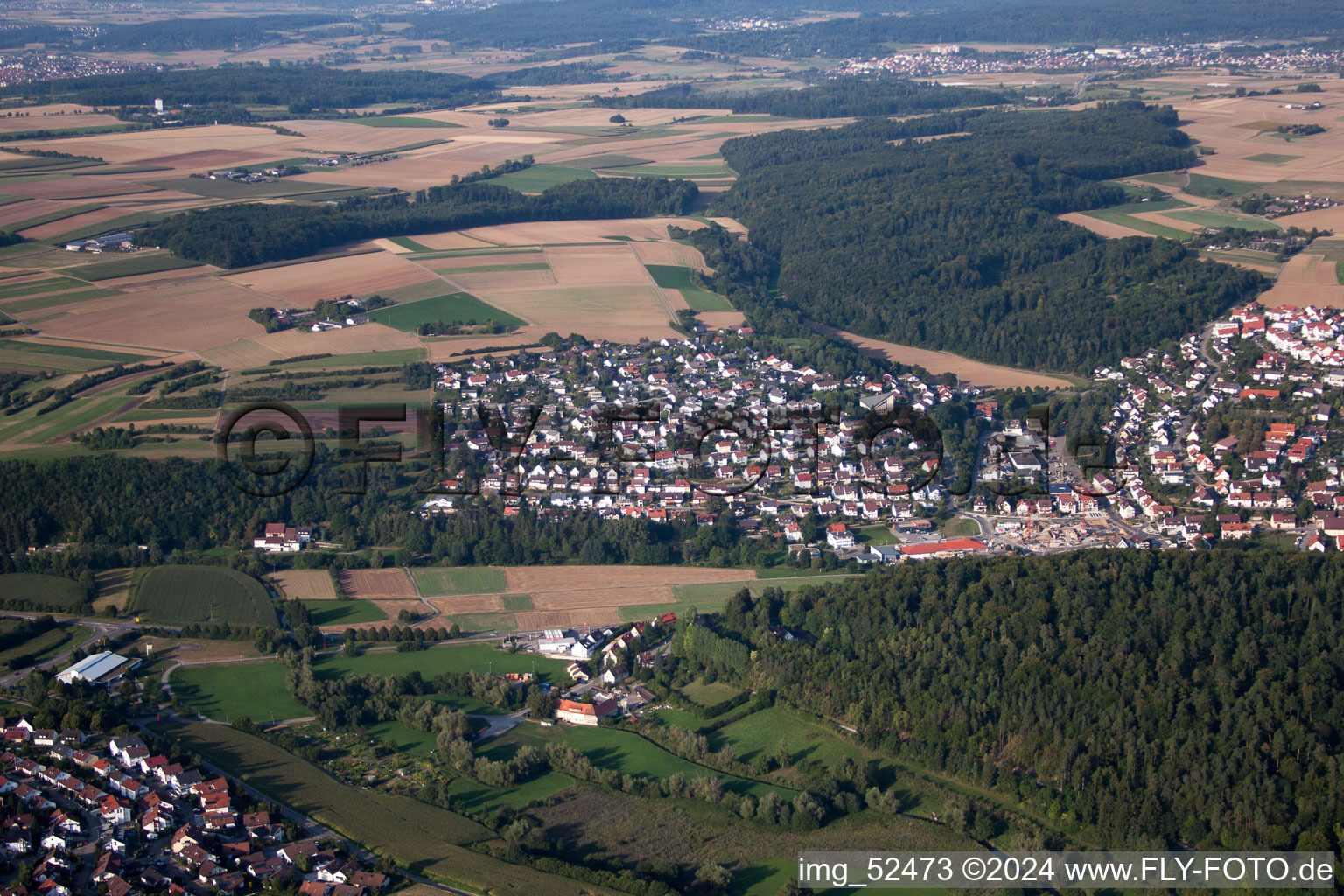 Grafenau in the state Baden-Wuerttemberg, Germany from above