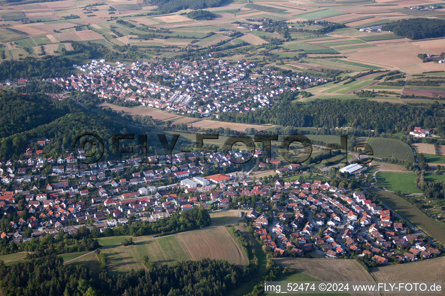 Grafenau in the state Baden-Wuerttemberg, Germany out of the air