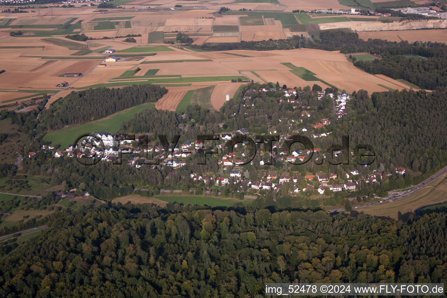 Weil der Stadt in the state Baden-Wuerttemberg, Germany from the plane