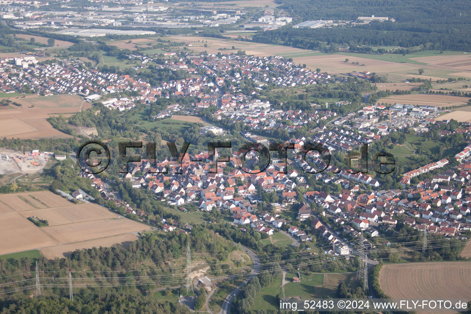 Aerial view of Sindelfingen-Maichingen in Maichingen in the state Baden-Wuerttemberg, Germany