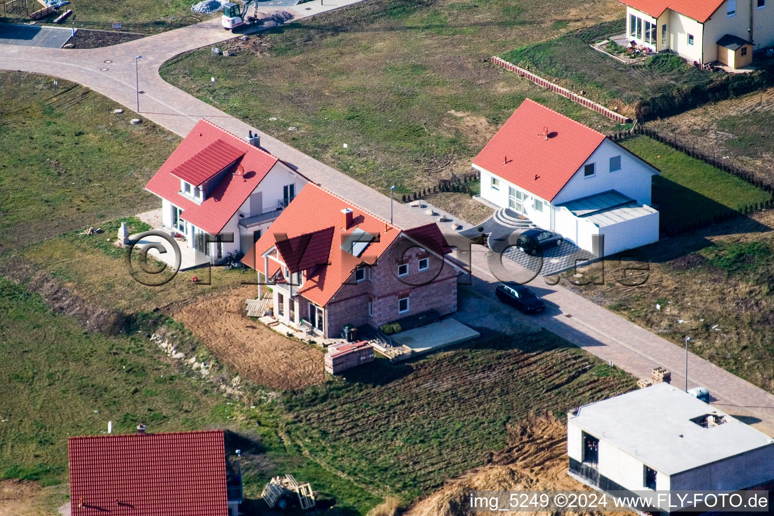 New development area NO in the district Schaidt in Wörth am Rhein in the state Rhineland-Palatinate, Germany viewn from the air