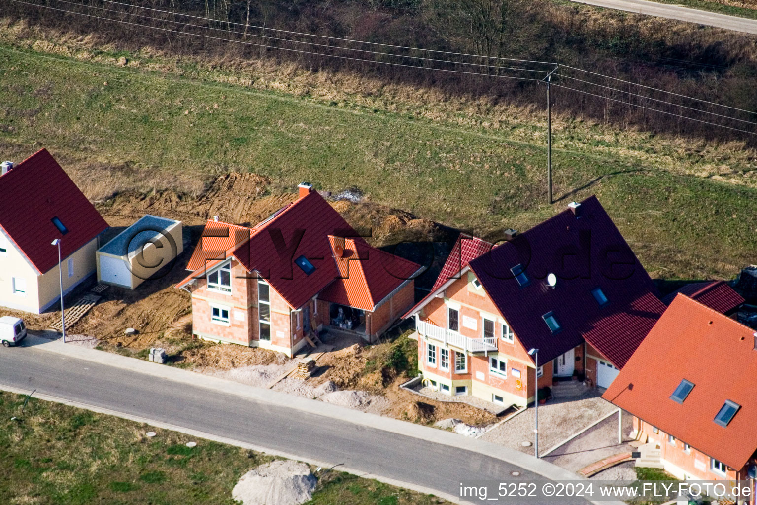 New development area NO in the district Schaidt in Wörth am Rhein in the state Rhineland-Palatinate, Germany from the drone perspective