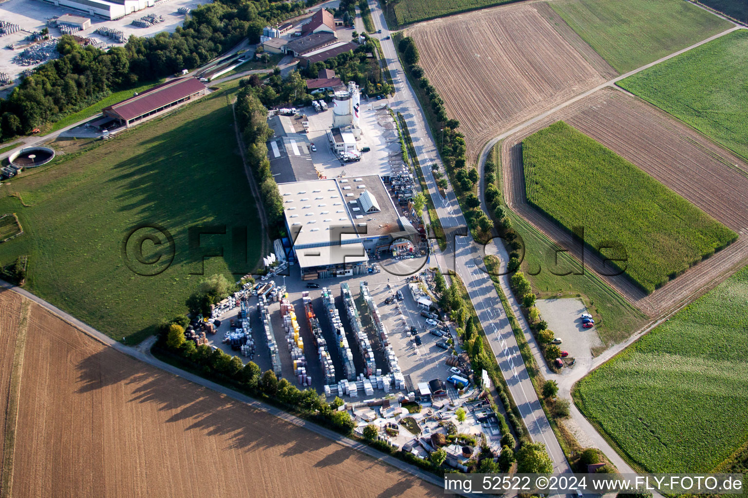 Mühlackerstraße , Fa. Kömpf in the district Darmsheim in Sindelfingen in the state Baden-Wuerttemberg, Germany seen from above