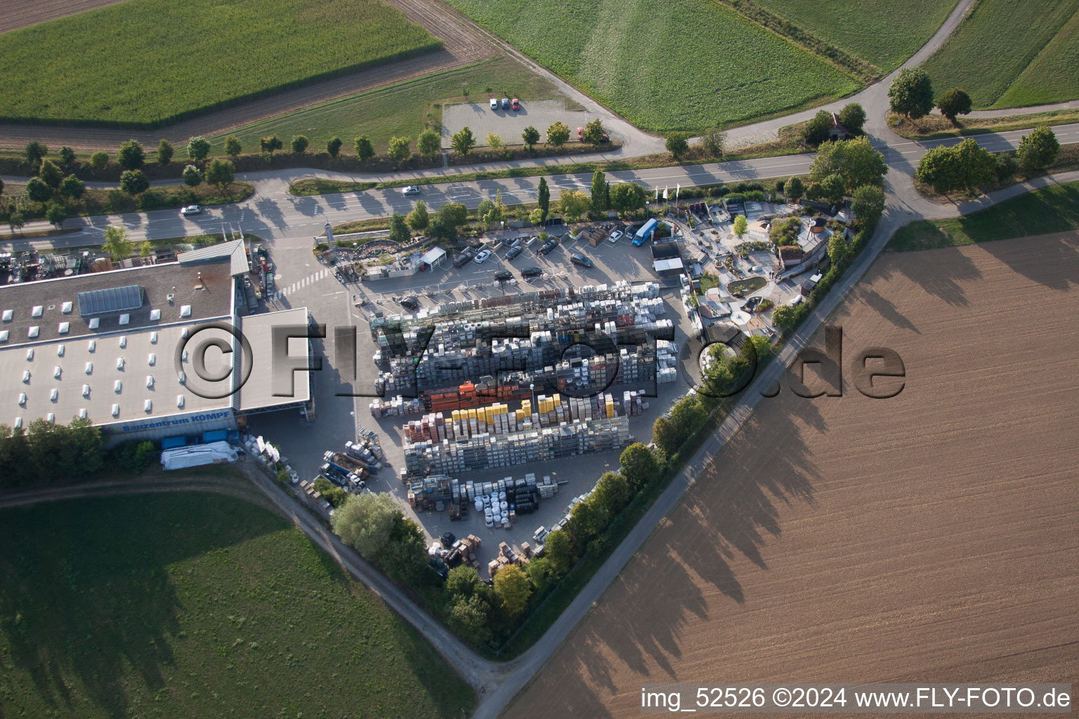 Mühlackerstraße , Fa. Kömpf in the district Darmsheim in Sindelfingen in the state Baden-Wuerttemberg, Germany from the plane