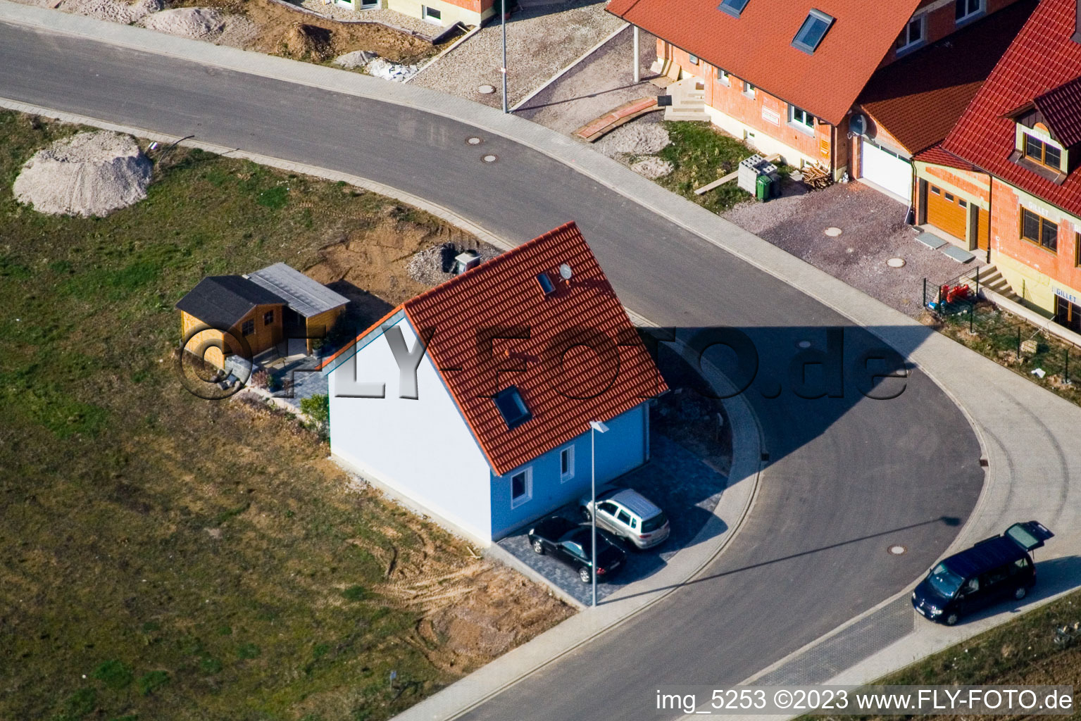 New development area NE in the district Schaidt in Wörth am Rhein in the state Rhineland-Palatinate, Germany from a drone