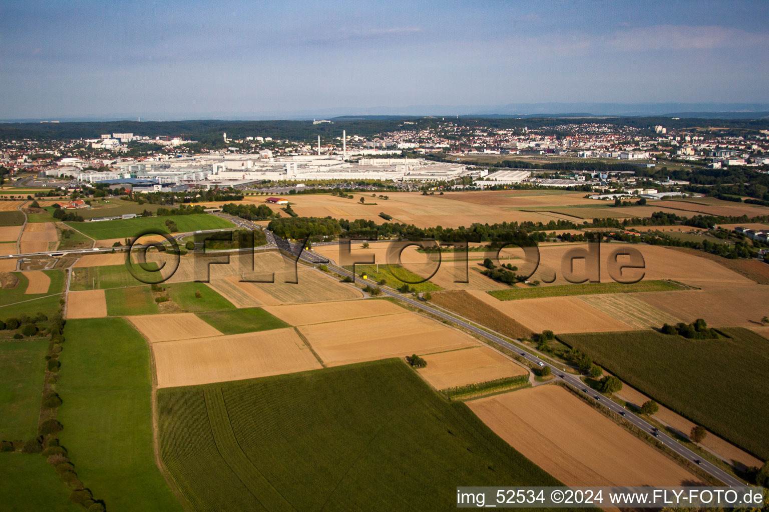 Aerial view of Mercedes Benz plant in Sindelfingen in the state Baden-Wuerttemberg, Germany