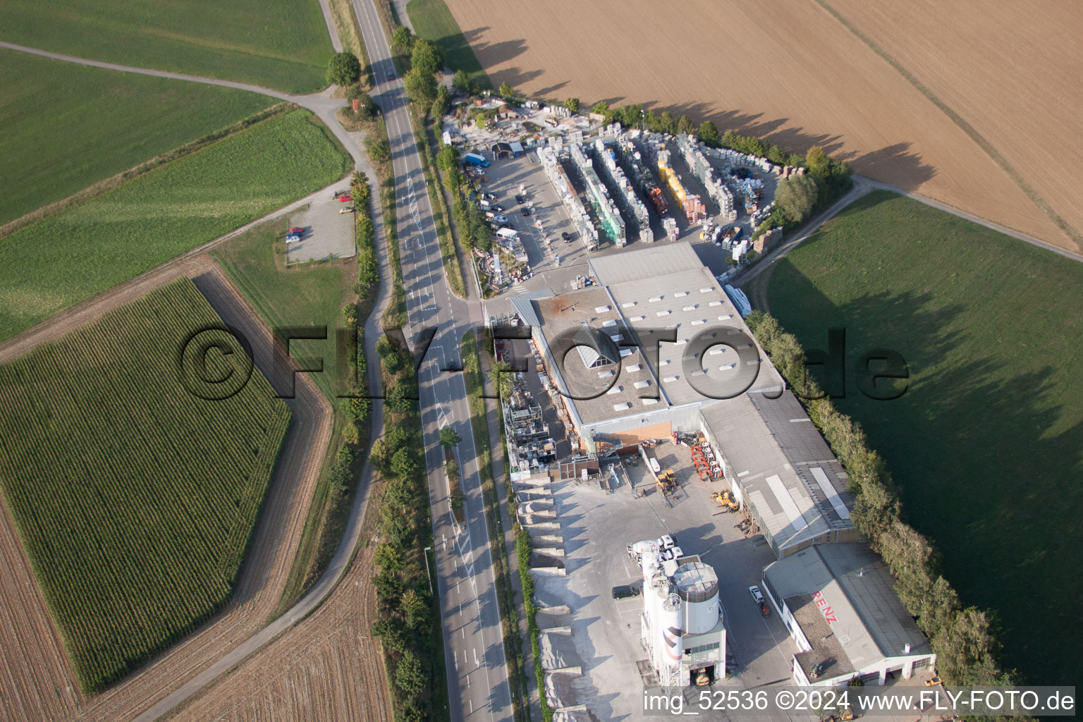 Mühlackerstraße , Fa. Kömpf in the district Darmsheim in Sindelfingen in the state Baden-Wuerttemberg, Germany viewn from the air