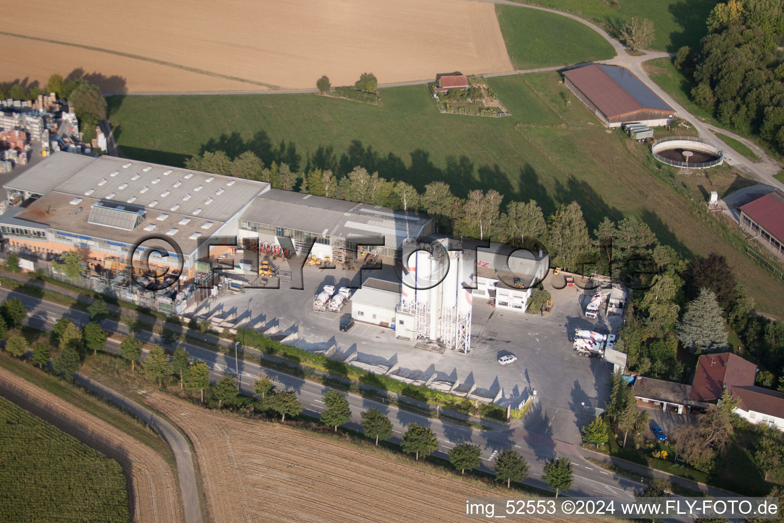 Drone image of Mühlackerstraße , Fa. Kömpf in the district Darmsheim in Sindelfingen in the state Baden-Wuerttemberg, Germany