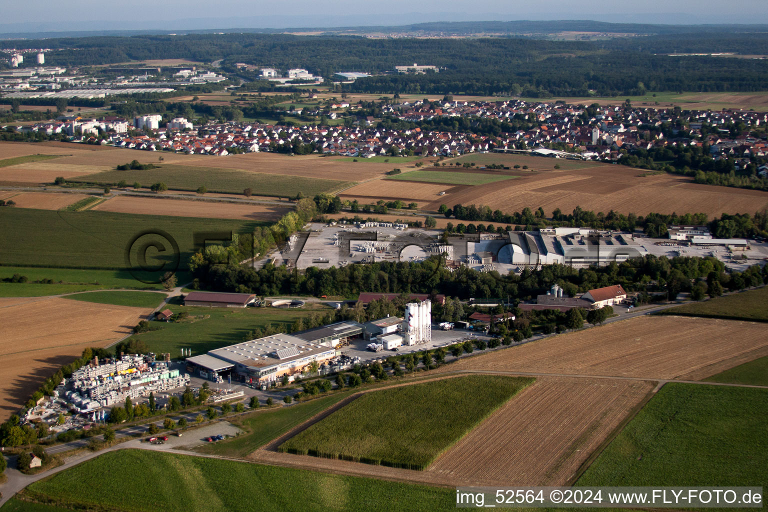 Mühlackerstraße , Fa. Kömpf in the district Darmsheim in Sindelfingen in the state Baden-Wuerttemberg, Germany from a drone