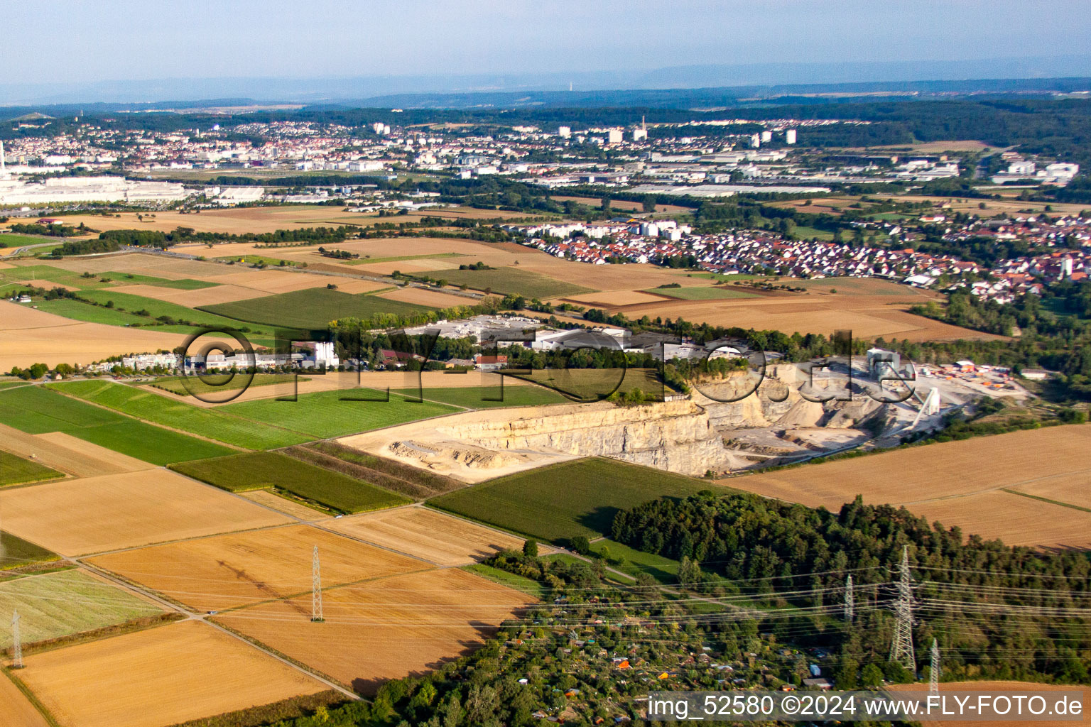 Bird's eye view of Quarry Sindelfingen-Darmsheim in the district Darmsheim in Sindelfingen in the state Baden-Wuerttemberg, Germany