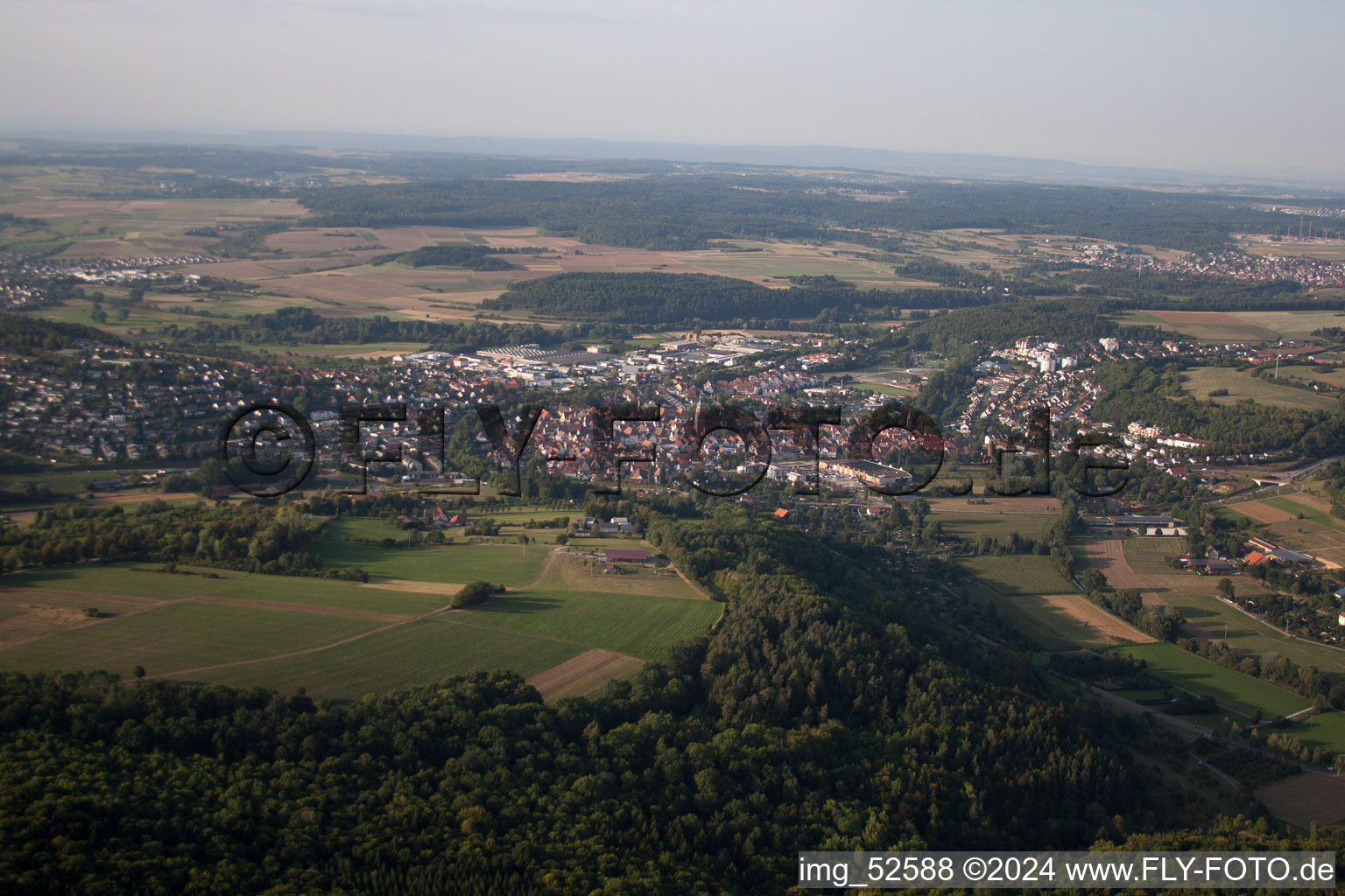 Weil der Stadt in the state Baden-Wuerttemberg, Germany viewn from the air