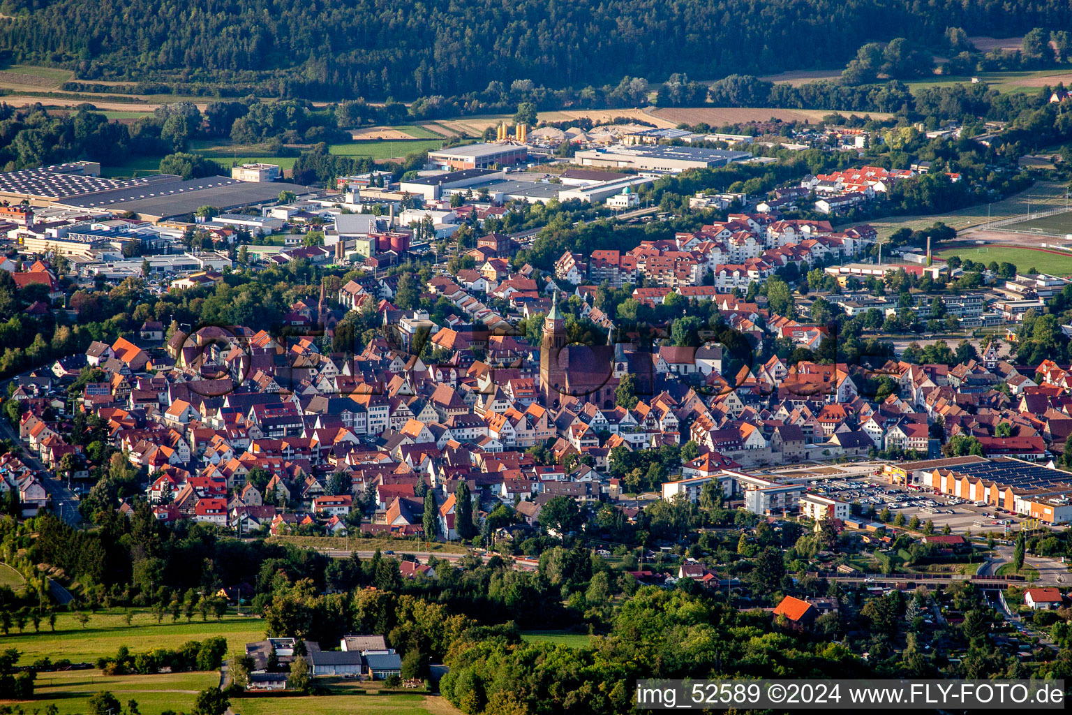 Old Town area and city center in Weil der Stadt in the state Baden-Wurttemberg, Germany