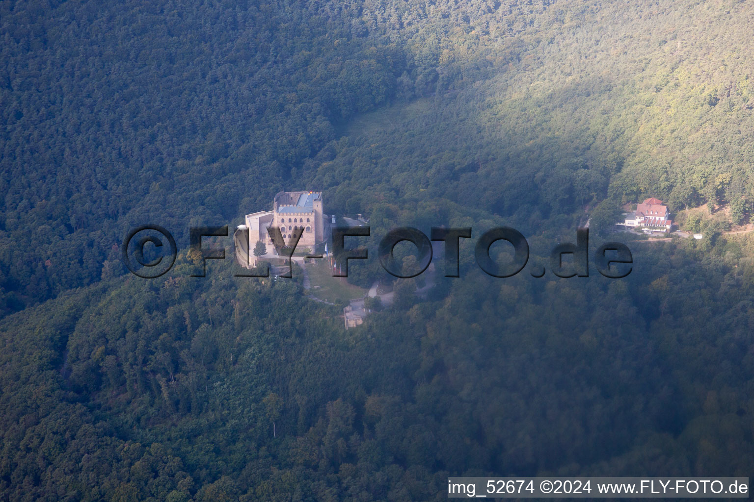 District Hambach an der Weinstraße in Neustadt an der Weinstraße in the state Rhineland-Palatinate, Germany from above