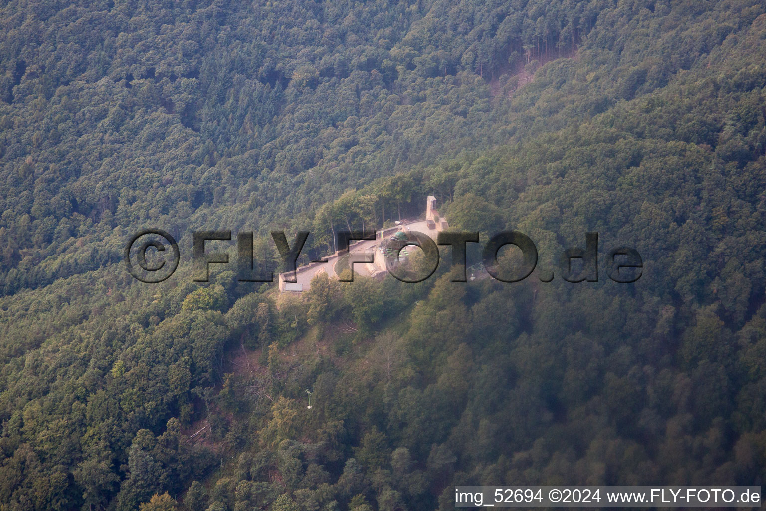 Rietburg in Rhodt unter Rietburg in the state Rhineland-Palatinate, Germany seen from above