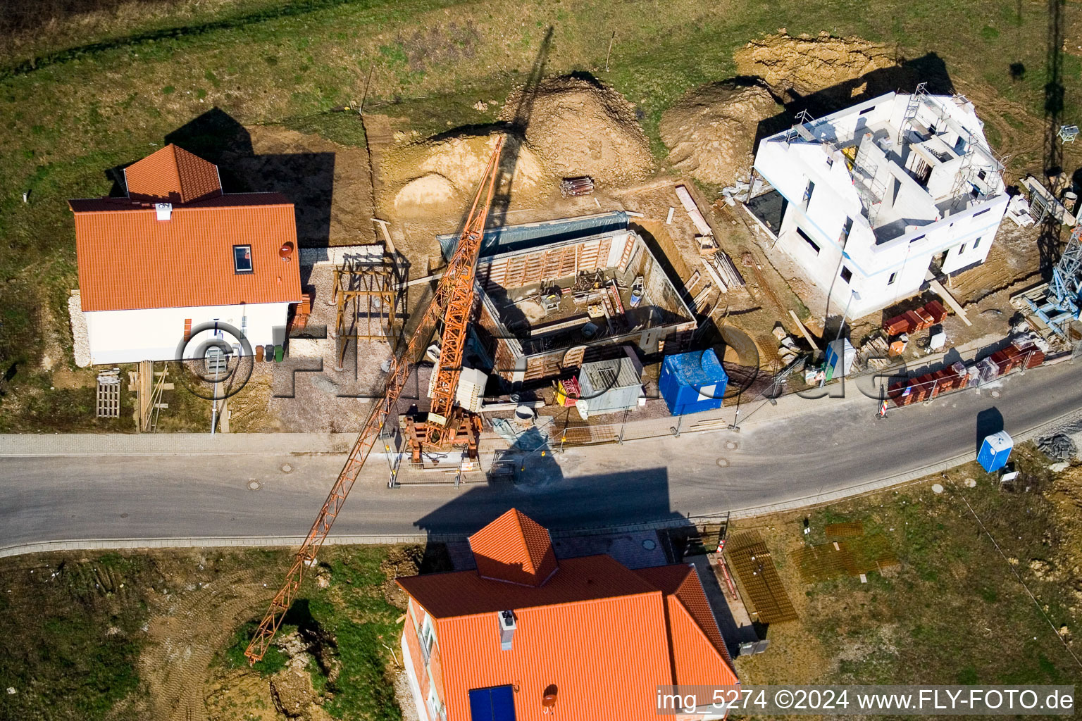 Bird's eye view of New development area NO in the district Schaidt in Wörth am Rhein in the state Rhineland-Palatinate, Germany