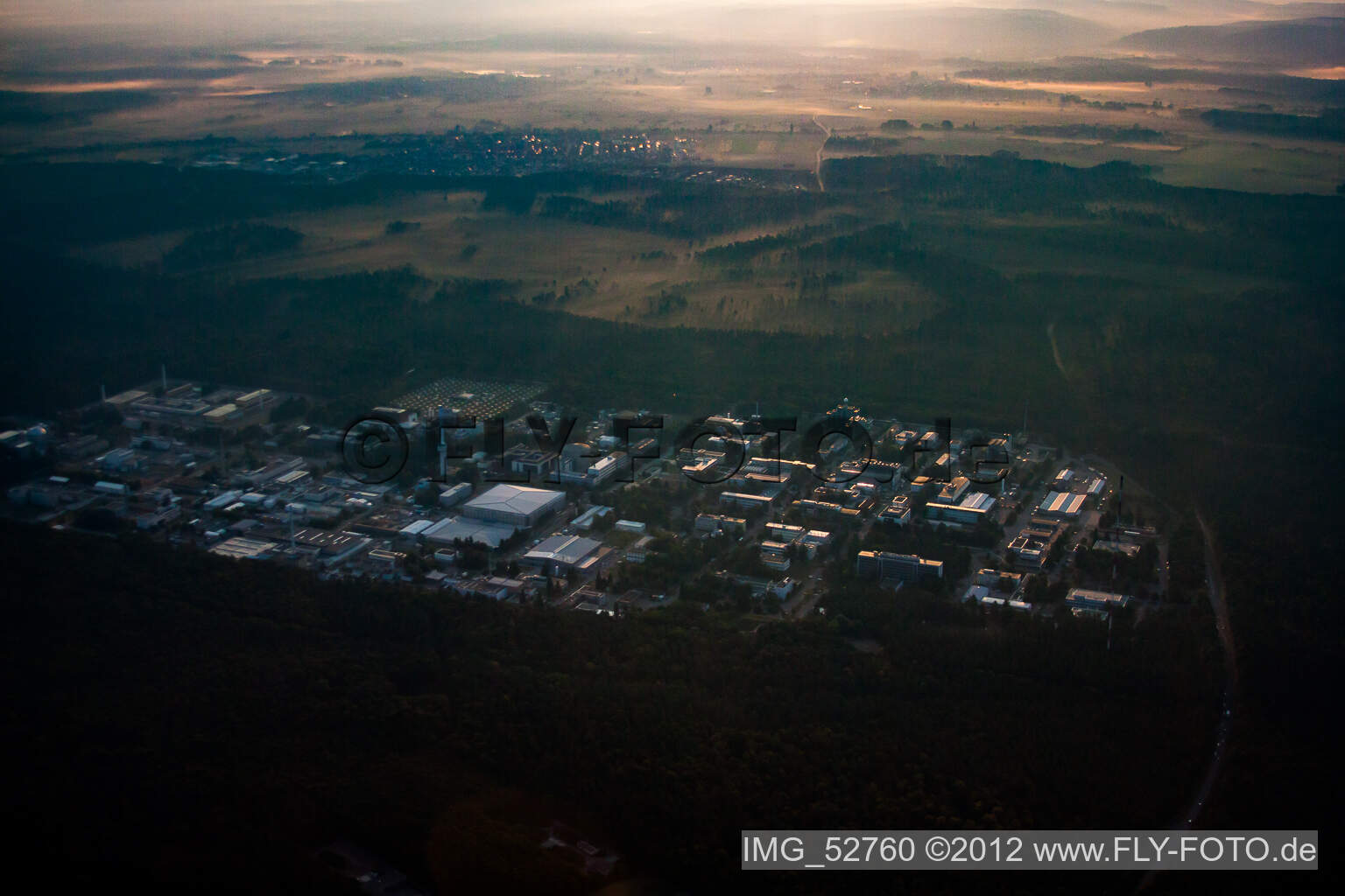 KIT North in the district Leopoldshafen in Eggenstein-Leopoldshafen in the state Baden-Wuerttemberg, Germany seen from a drone