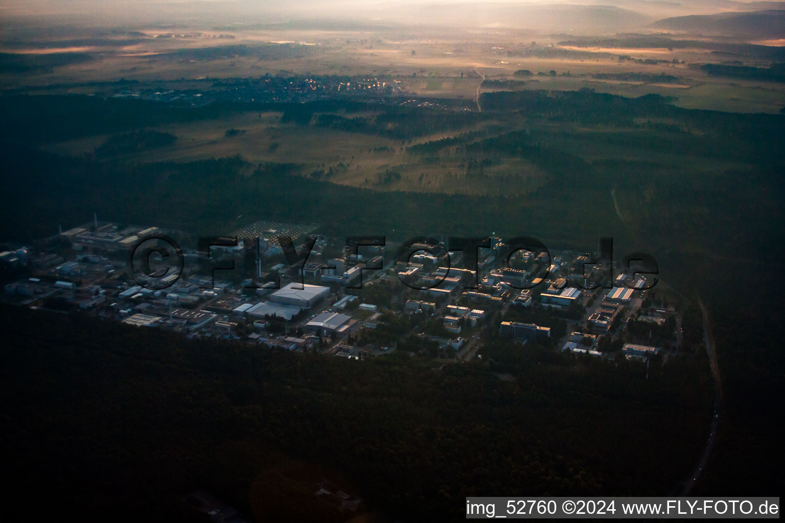 KIT North in the district Leopoldshafen in Eggenstein-Leopoldshafen in the state Baden-Wuerttemberg, Germany seen from a drone