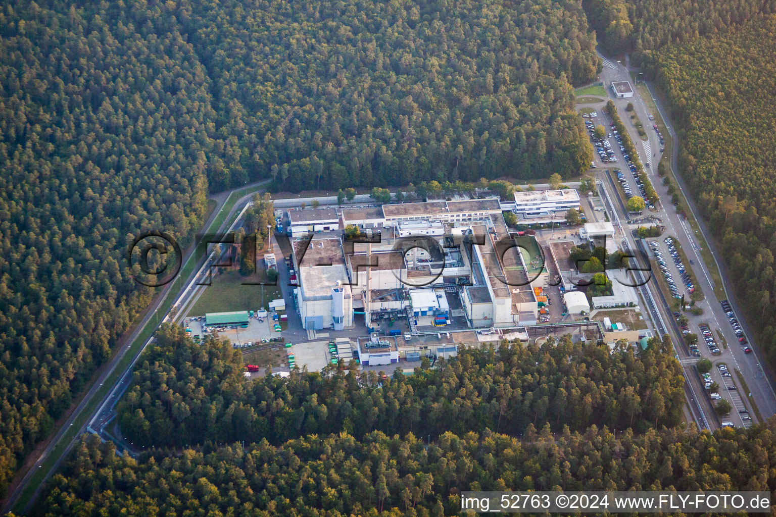 Aerial photograpy of KIT North in the district Leopoldshafen in Eggenstein-Leopoldshafen in the state Baden-Wuerttemberg, Germany