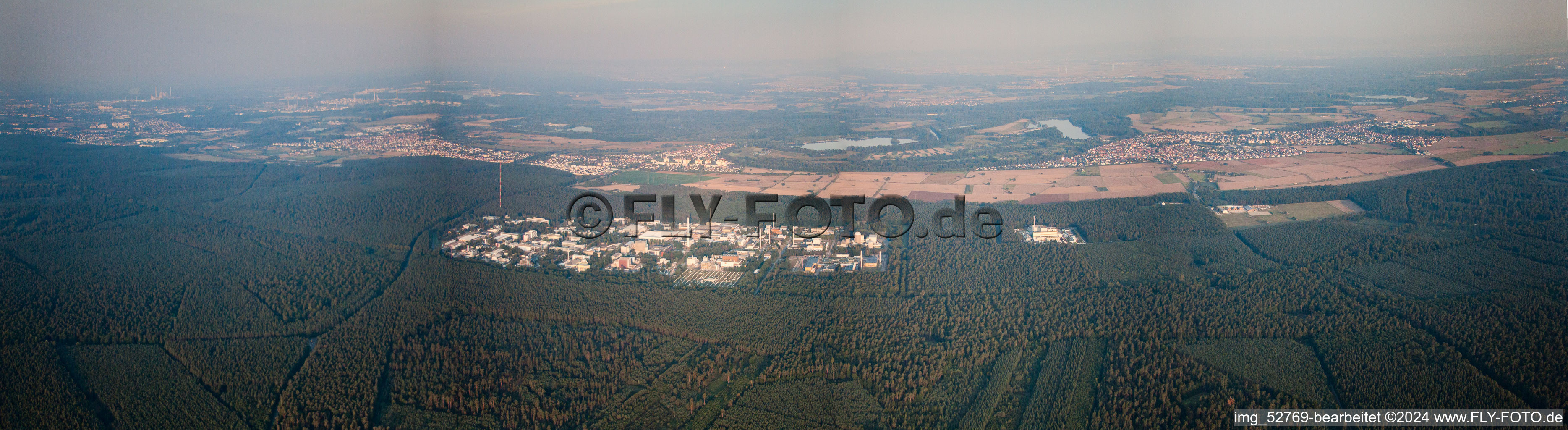 Panorama of KIT North in the district Leopoldshafen in Eggenstein-Leopoldshafen in the state Baden-Wuerttemberg, Germany