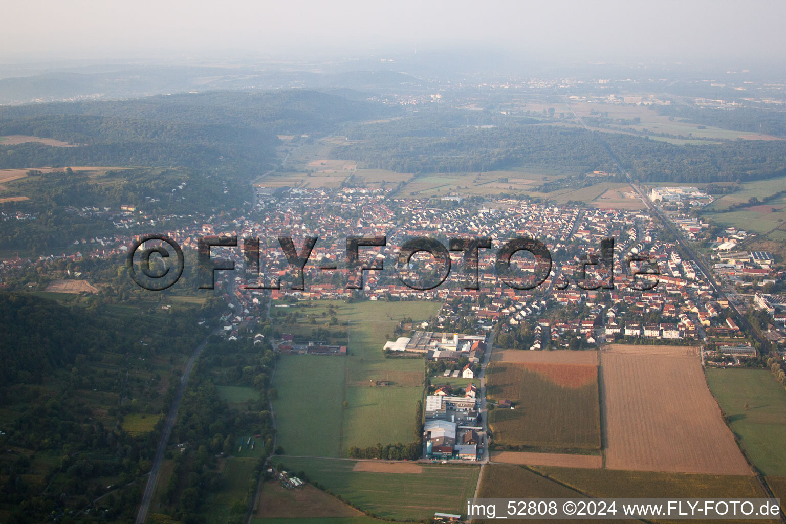 Oblique view of Weingarten in the state Baden-Wuerttemberg, Germany