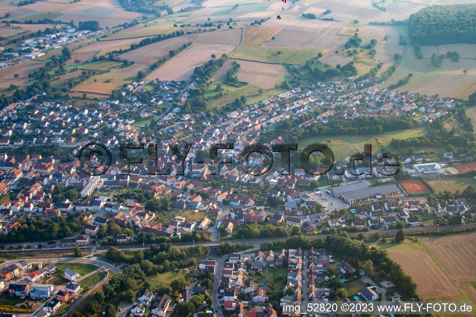 District Jöhlingen in Walzbachtal in the state Baden-Wuerttemberg, Germany out of the air
