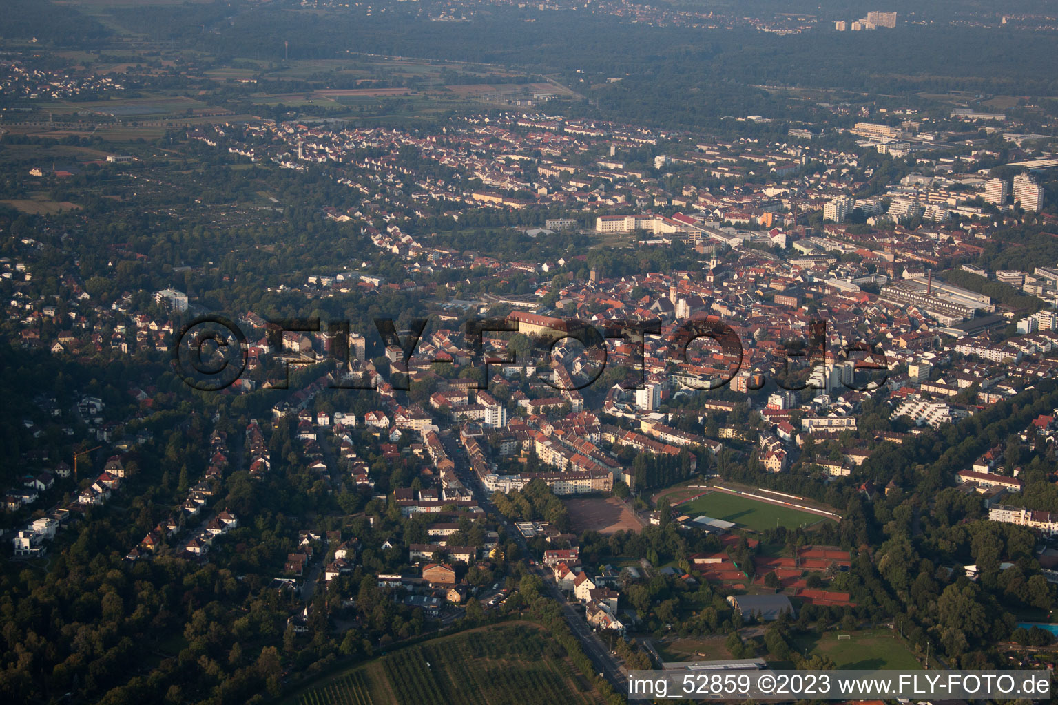 District Grötzingen in Karlsruhe in the state Baden-Wuerttemberg, Germany out of the air