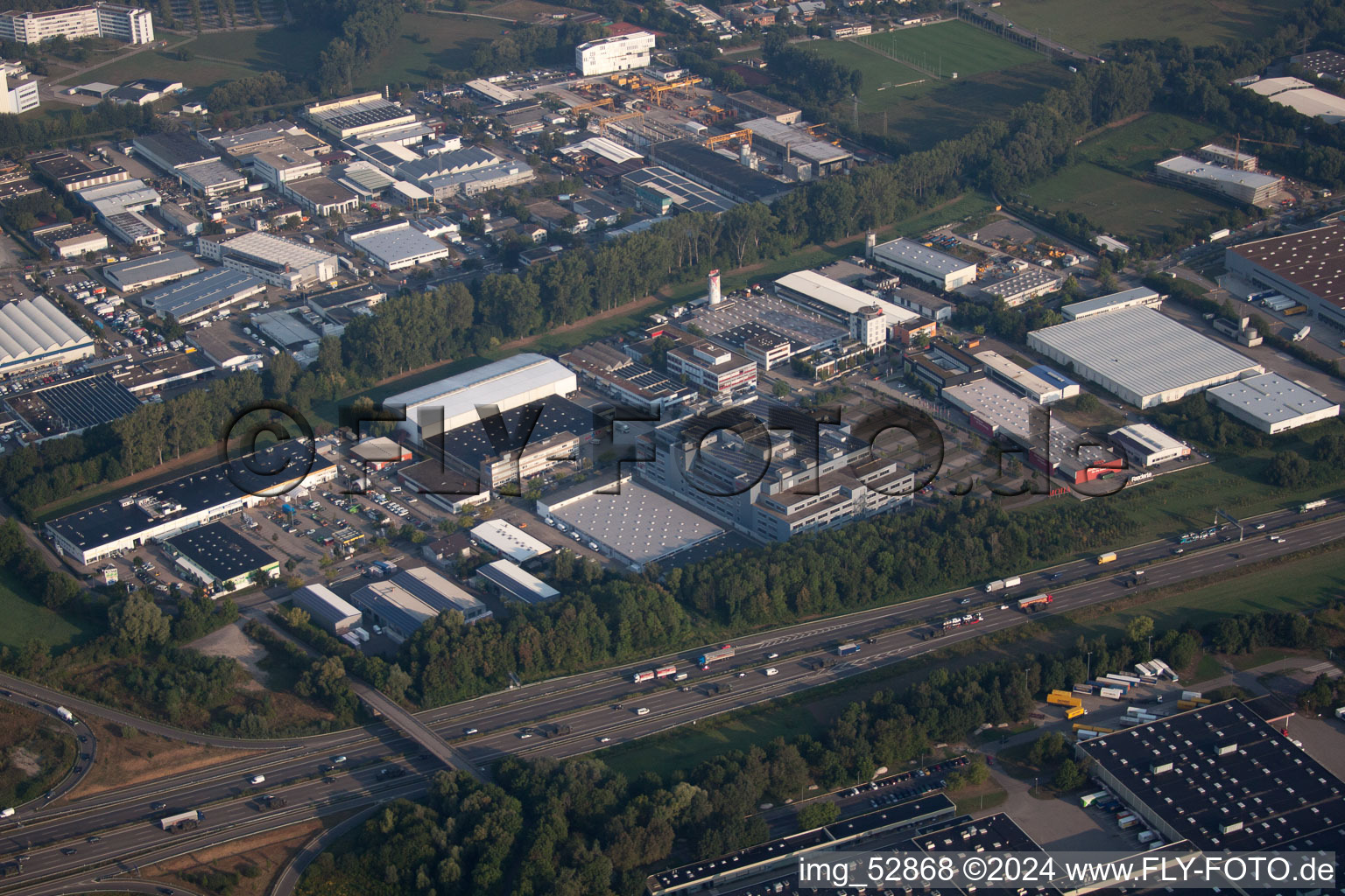 Aerial view of At Storrenacker in the district Hagsfeld in Karlsruhe in the state Baden-Wuerttemberg, Germany