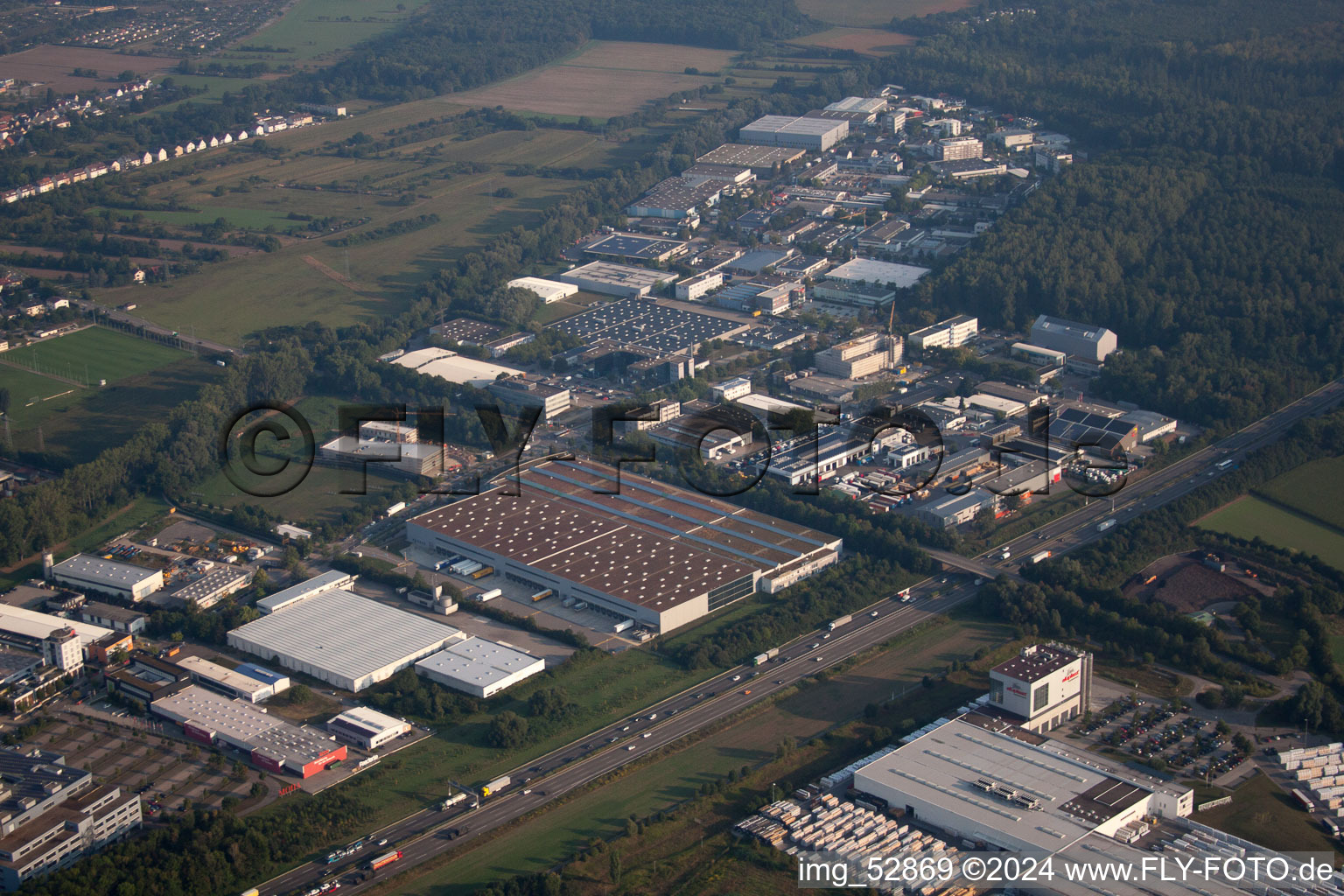 Aerial photograpy of At Storrenacker in the district Hagsfeld in Karlsruhe in the state Baden-Wuerttemberg, Germany