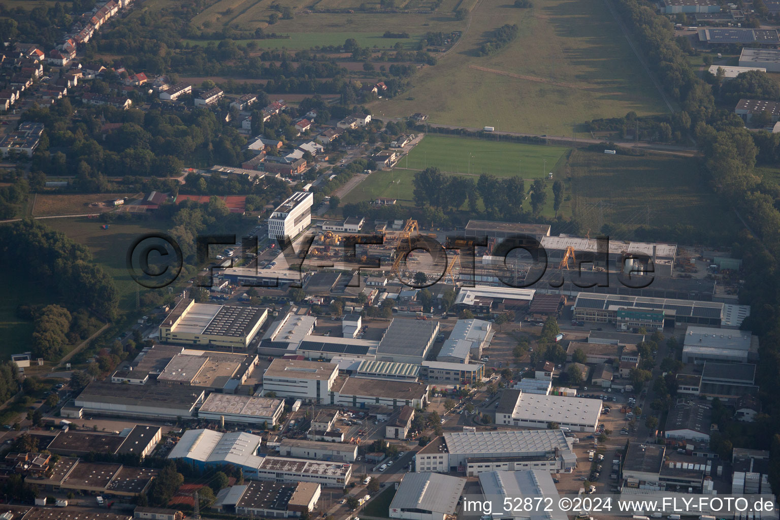 Industrial area on the Tagweide in the district Hagsfeld in Karlsruhe in the state Baden-Wuerttemberg, Germany