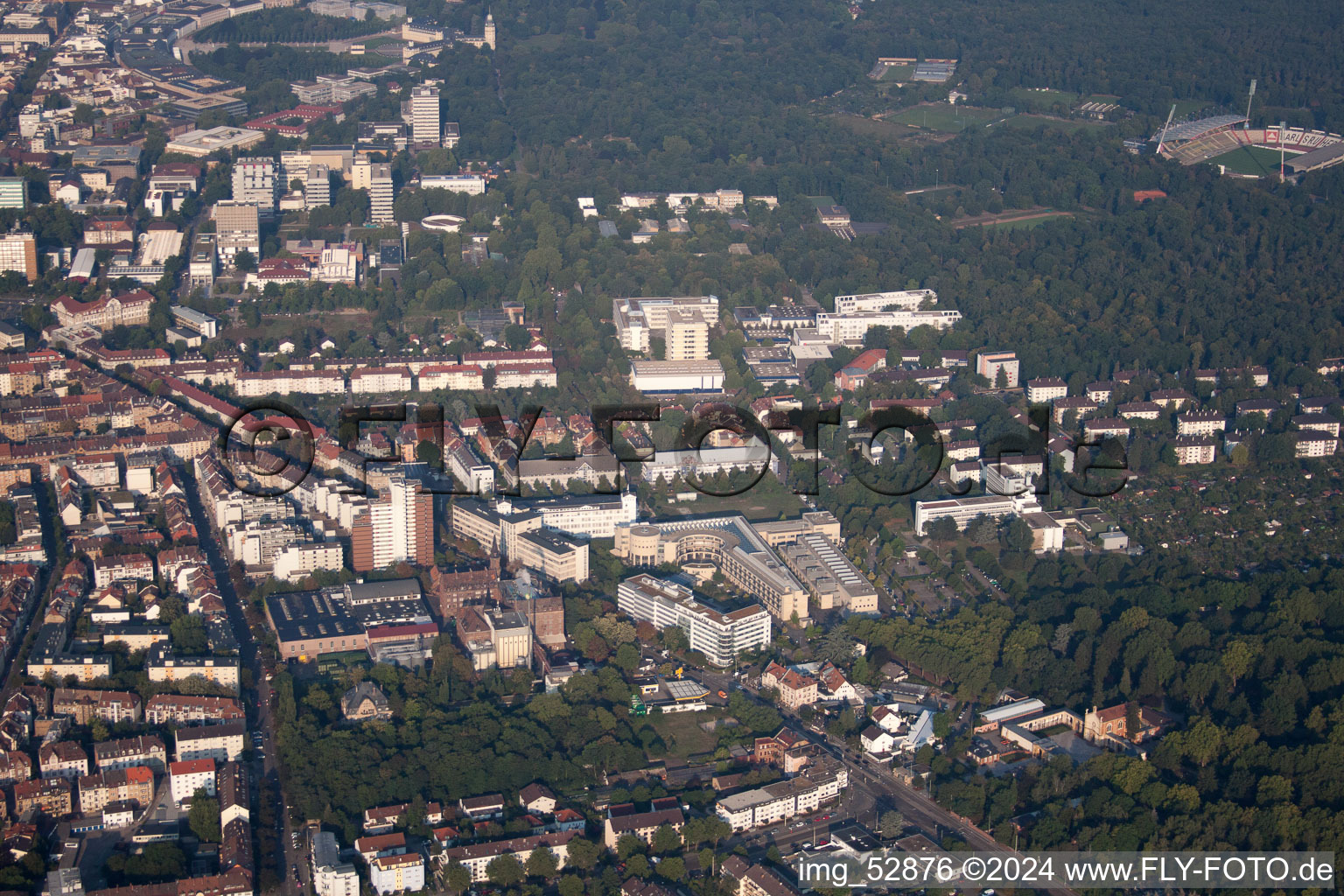 Aerial view of KA East in the district Rintheim in Karlsruhe in the state Baden-Wuerttemberg, Germany