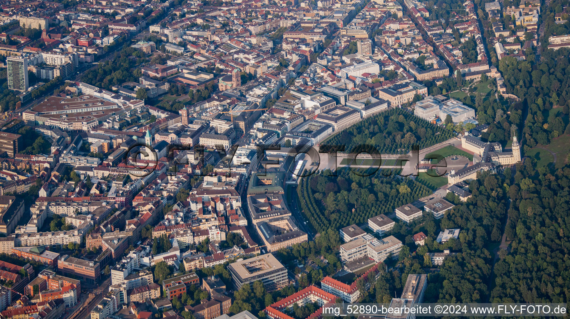 Circle and lock in the district Innenstadt-West in Karlsruhe in the state Baden-Wuerttemberg, Germany