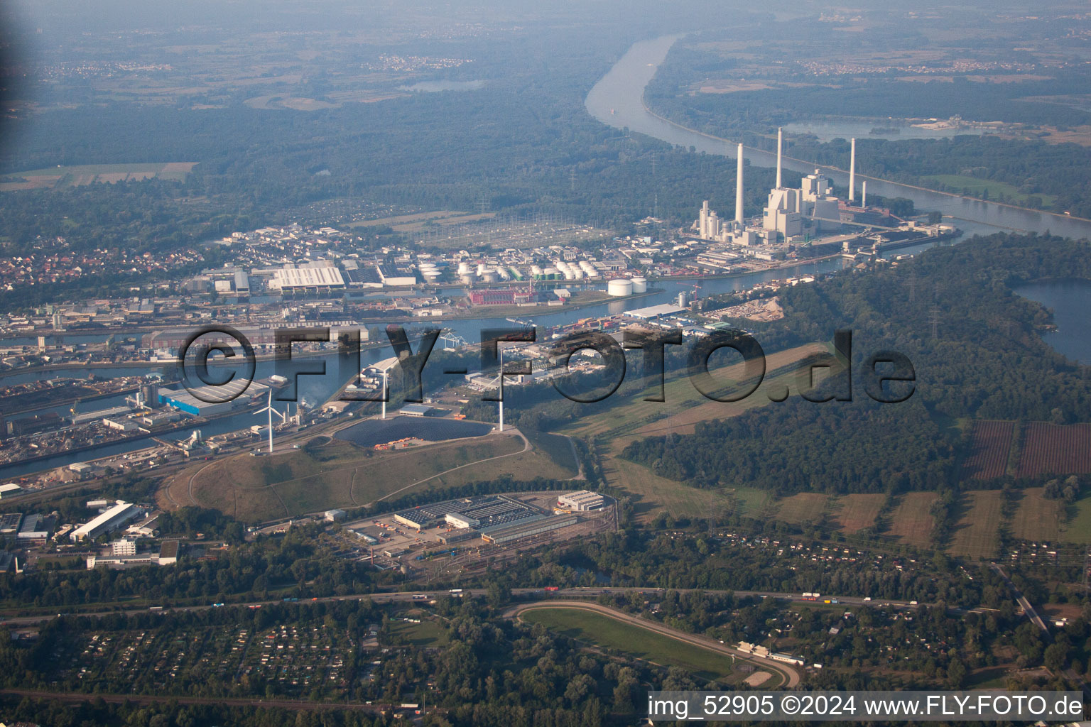 KA Rheinhafen in the district Rheinhafen in Karlsruhe in the state Baden-Wuerttemberg, Germany from a drone