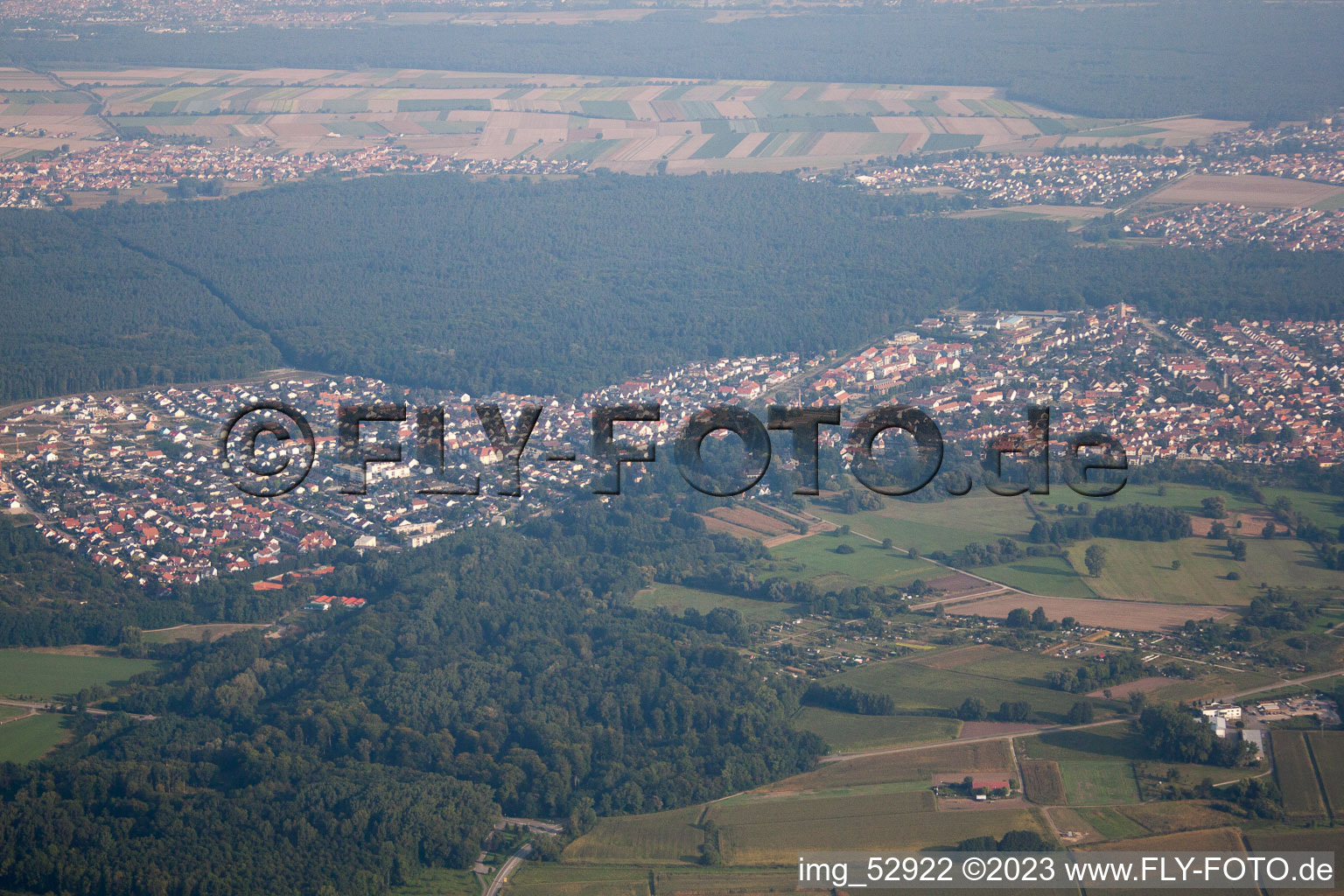 Jockgrim in the state Rhineland-Palatinate, Germany out of the air