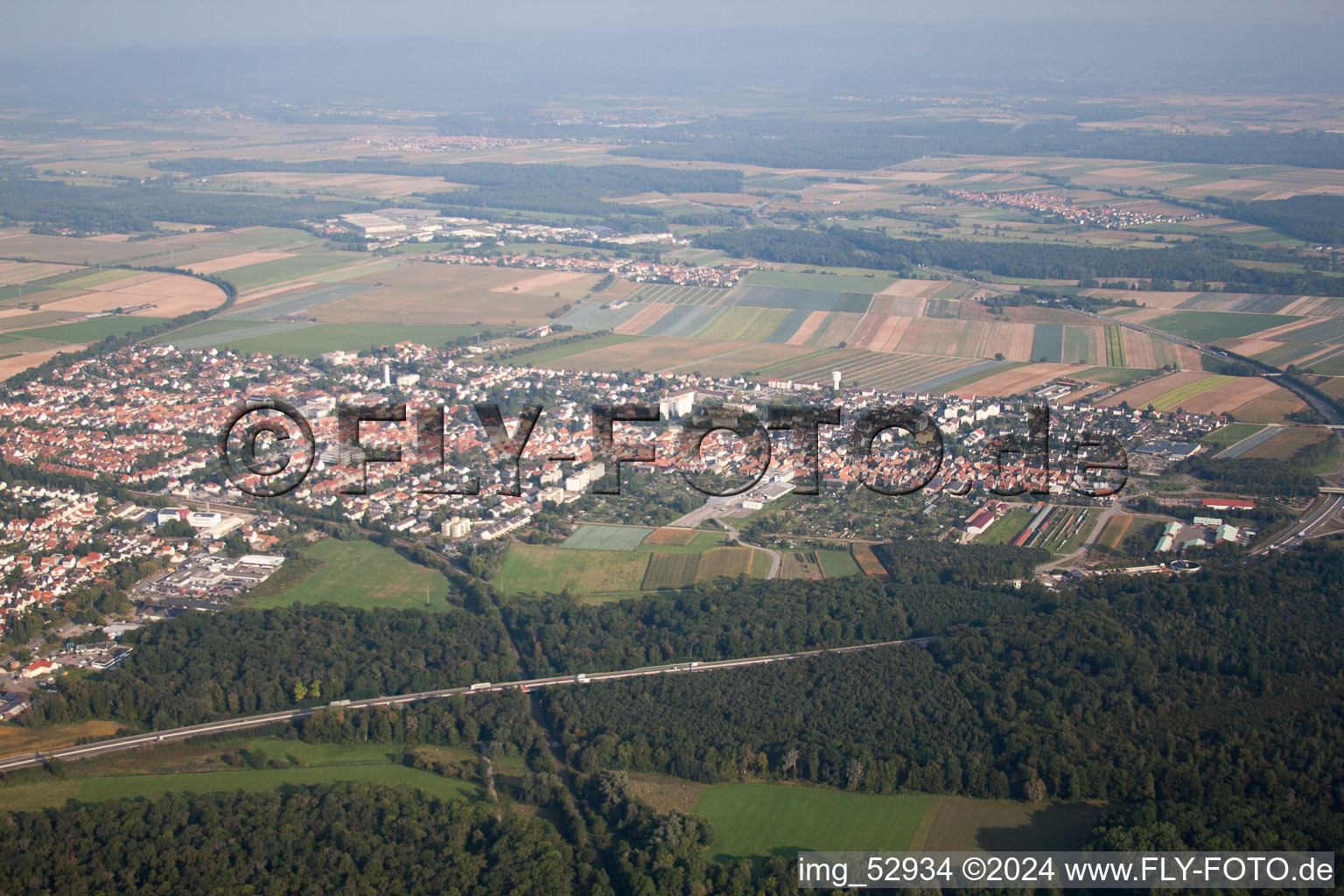 Kandel in the state Rhineland-Palatinate, Germany viewn from the air